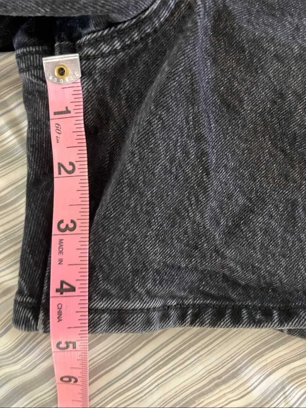 ABERCROMBIE & FITCH The Dad Shorts High Rise Black Wash Denim Size 25/0 - Picture 7 of 11